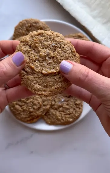 Almond butter cookies on parchment paper