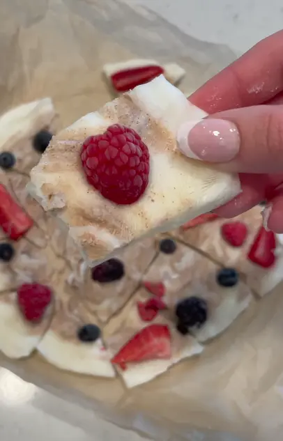 Basic yogurt bark with fruit toppings