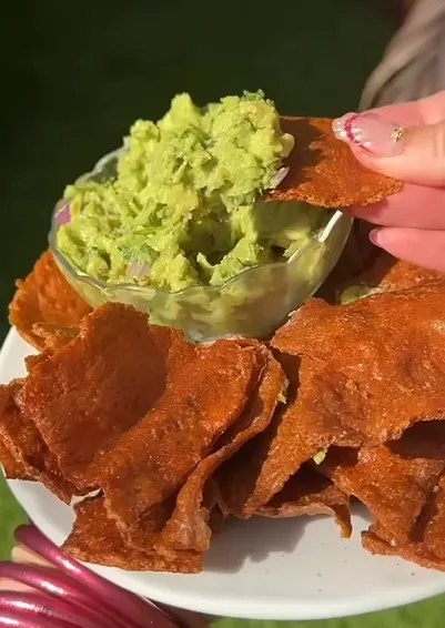 Cheesy chicken chip bake with avocado and pico de gallo