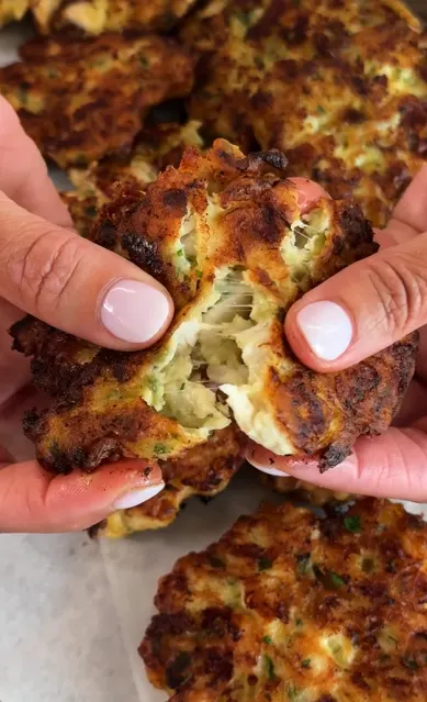 Crispy cheesy chicken patties with ranch dipping sauce and side salad